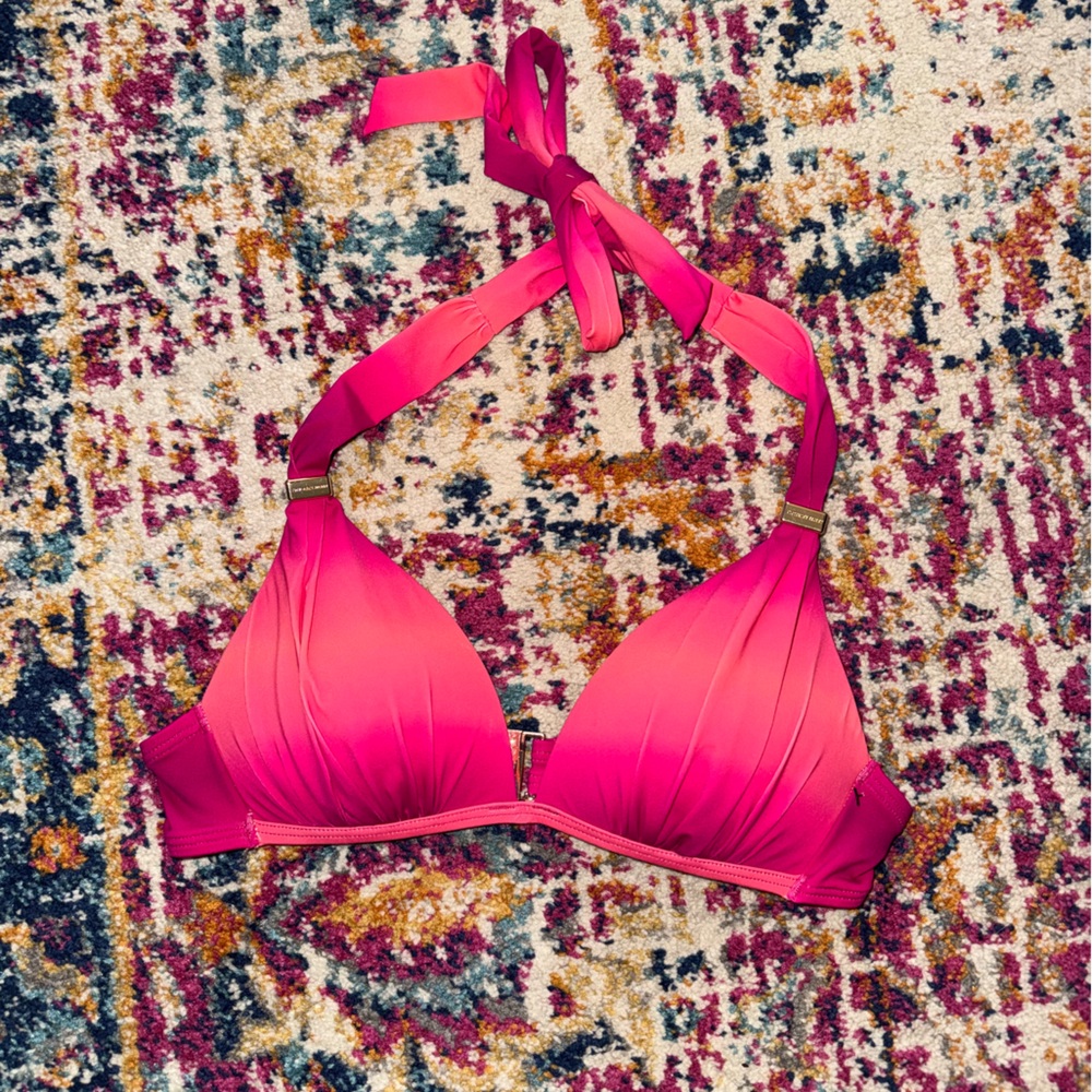Victoria's Secret Hot Pink Ombre Halter Bikini Top